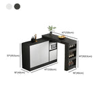 Modern Brown Counter Bar Table with Wine Cabinet Storage for Living Room
