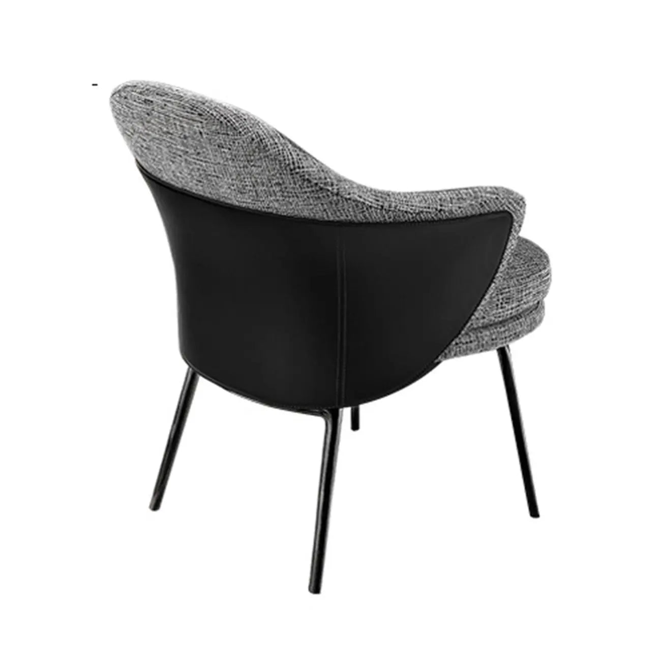 Modern Upholstered Dining Chair with Curved Back and Armrests