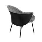 Modern Upholstered Dining Chair with Curved Back and Armrests