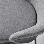 Modern Upholstered Dining Chair with Curved Back and Armrests