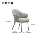 Modern Upholstered Dining Chair with Curved Back and Armrests