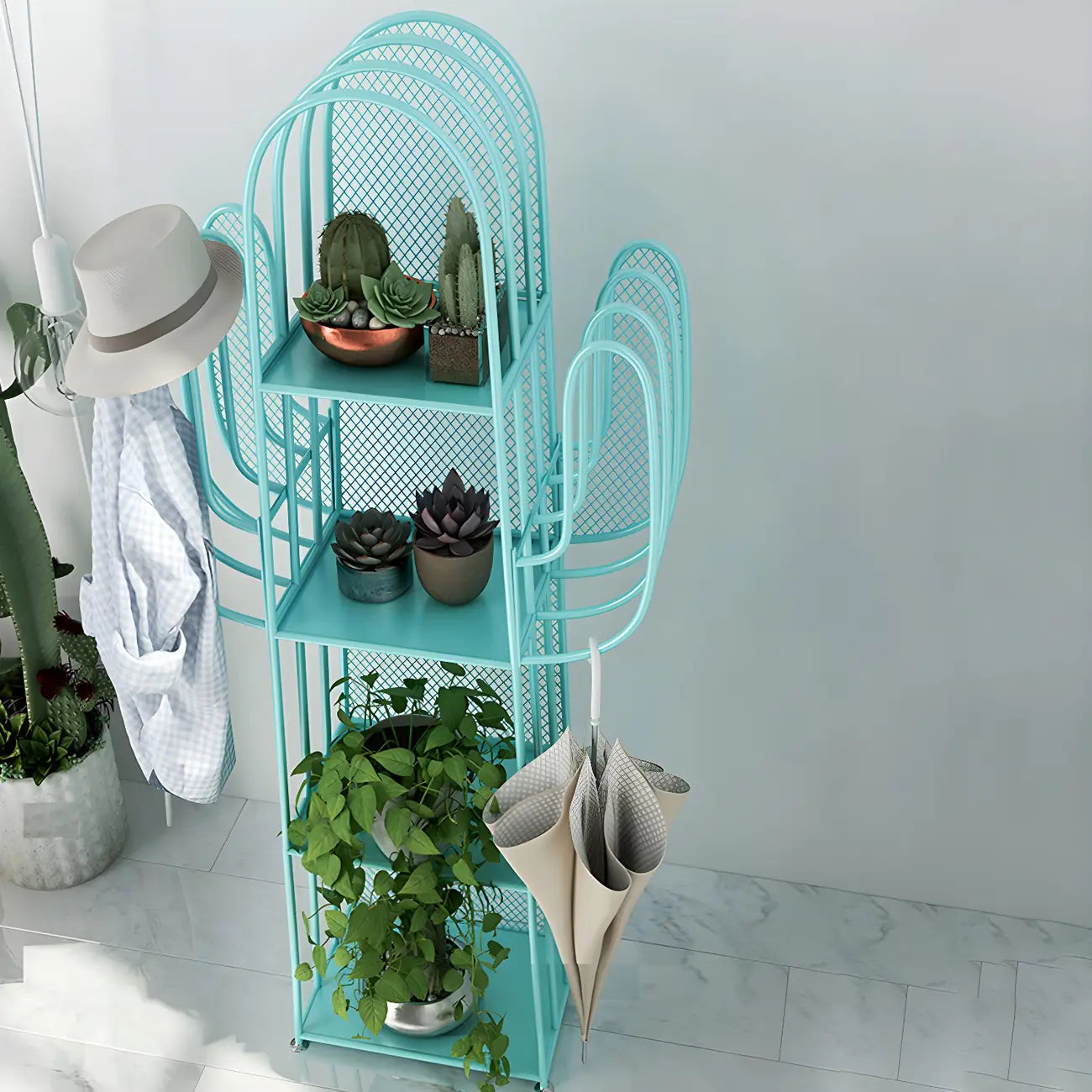 59 Modern Metal Cactus Shape Bookcase for Home Decor