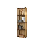 71 3-Tier Modern Wooden Mesh Bookcase with Storage