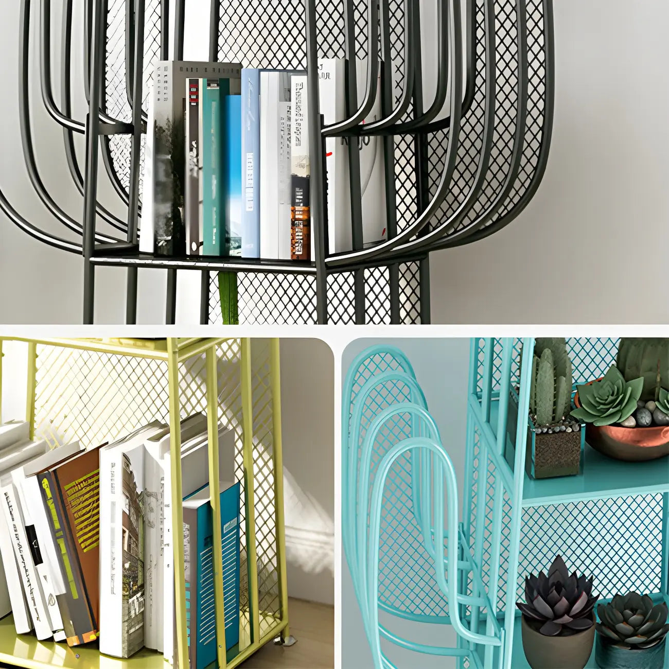 59 Modern Metal Cactus Shape Bookcase for Home Decor