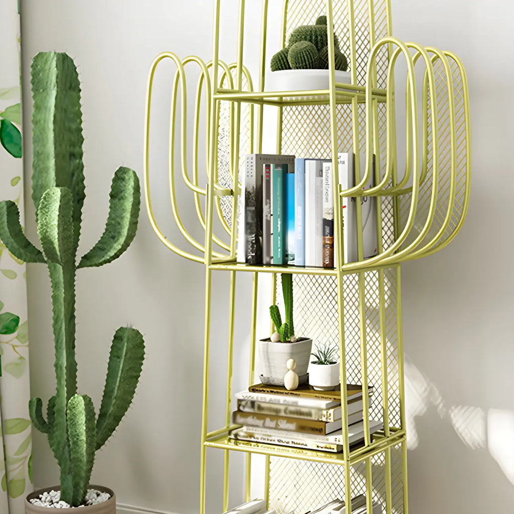 59 Modern Metal Cactus Shape Bookcase for Home Decor