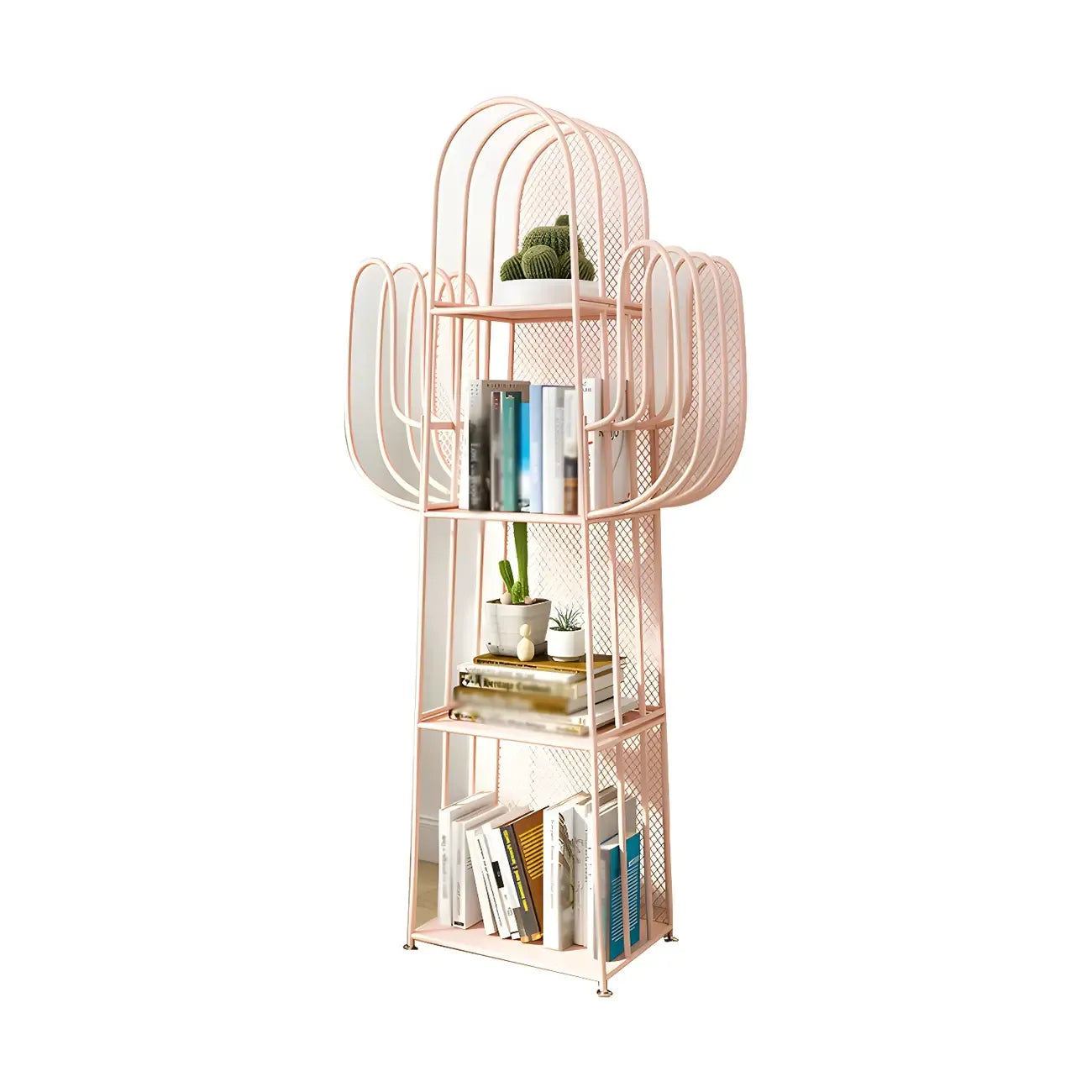 59 Modern Metal Cactus Shape Bookcase for Home Decor
