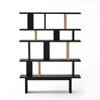 Modern Black Wood Etagere Bookshelves