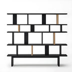 Modern Black Wood Etagere Bookshelves