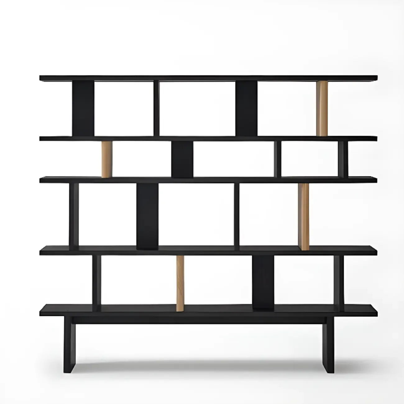Modern Black Wood Etagere Bookshelves