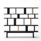 Modern Black Wood Etagere Bookshelves