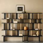 Modern Black Wood Etagere Bookshelves