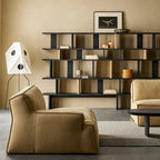 Modern Black Wood Etagere Bookshelves