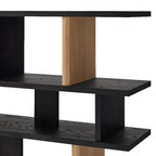Modern Black Wood Etagere Bookshelves
