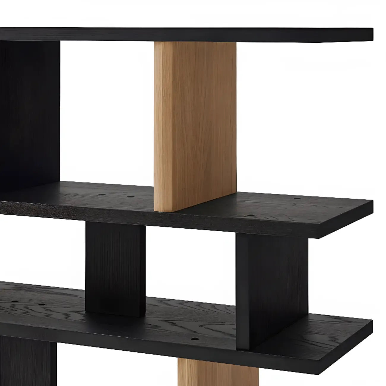 Modern Black Wood Etagere Bookshelves