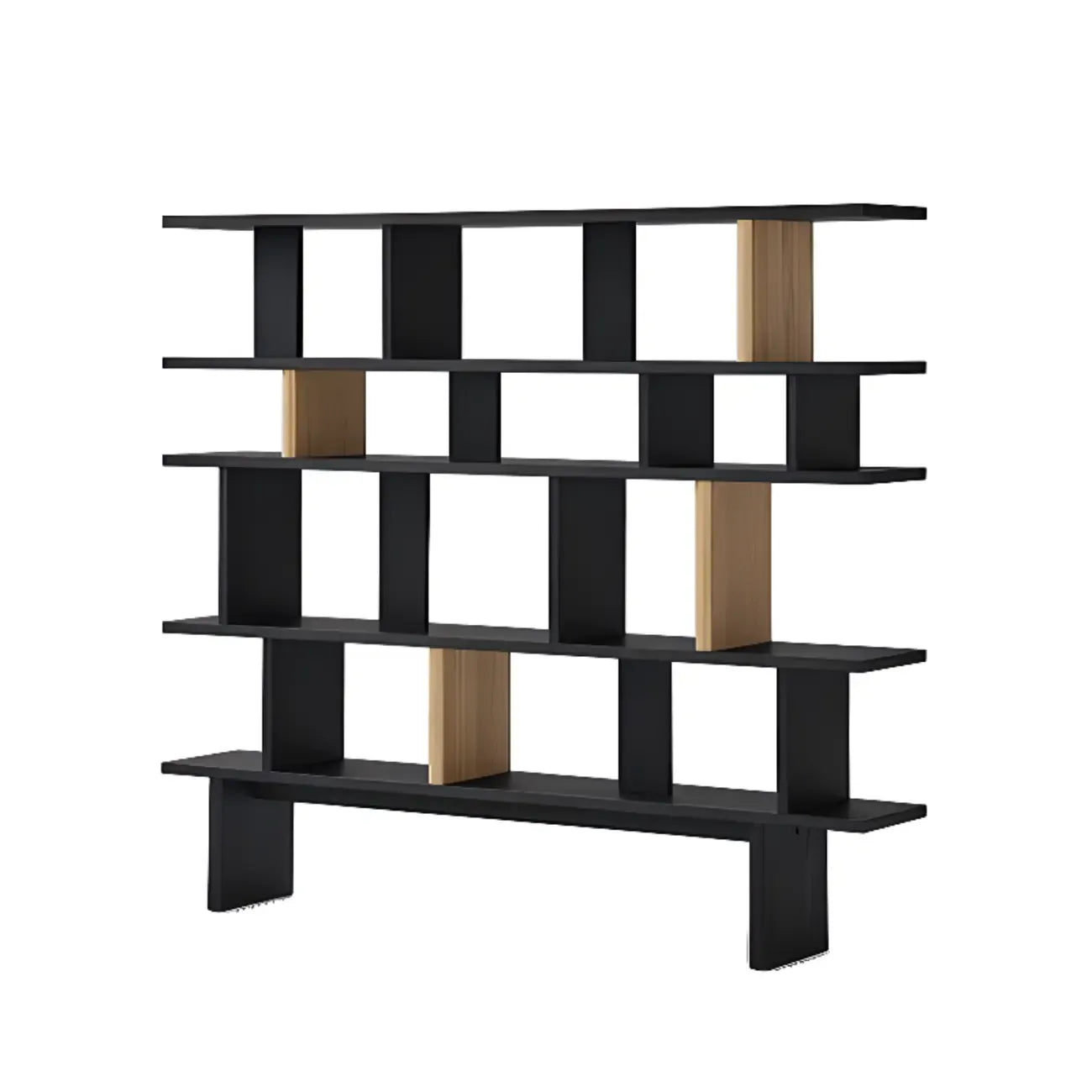 Modern Black Wood Etagere Bookshelves