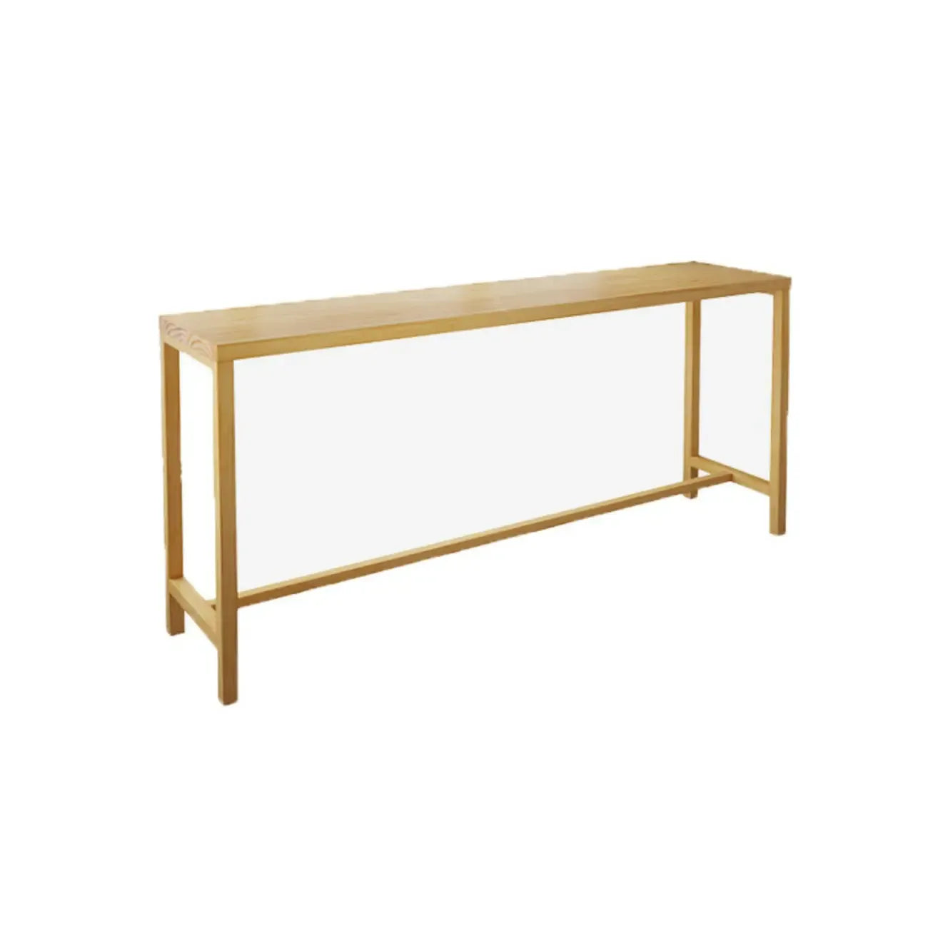 Natural Pine Wood Pub Bar Table with Footrest for 3 People