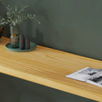 Natural Pine Wood Pub Bar Table with Footrest for 3 People