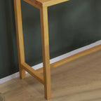 Natural Pine Wood Pub Bar Table with Footrest for 3 People