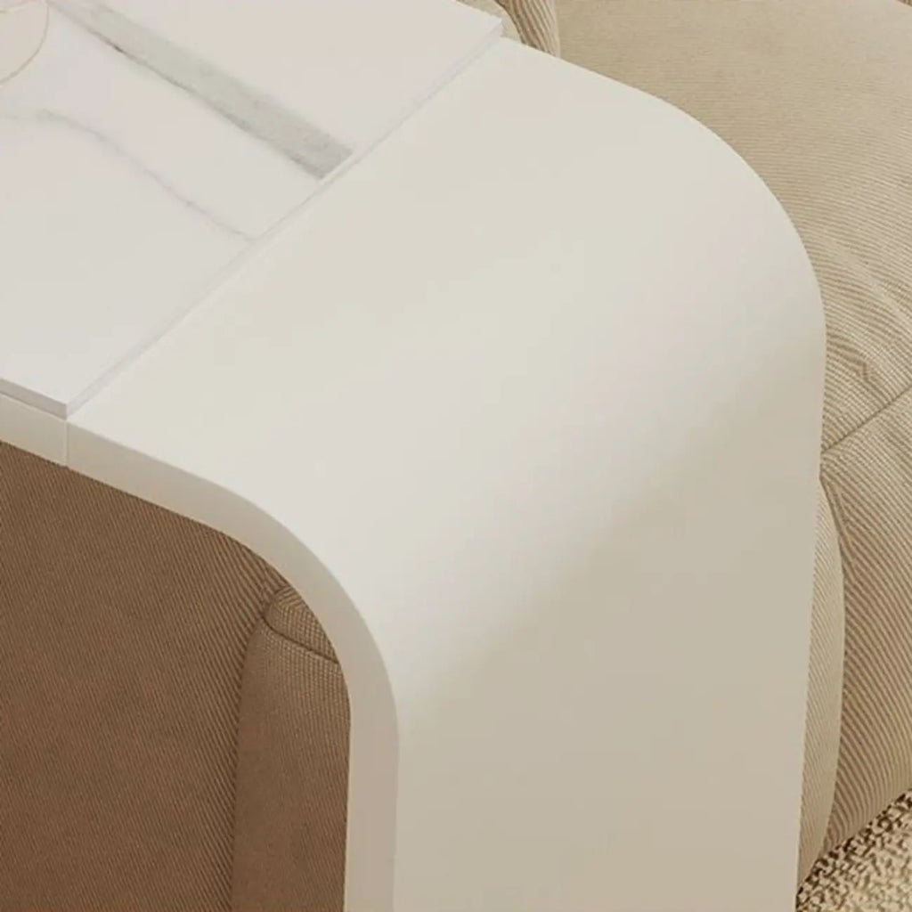 Modern White Metal Long Narrow Bar Table with Storage Shelve for Home