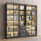 Black Wood Glass Door Storage Standard Display Cabinet