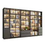 Black Wood Glass Door Storage Standard Display Cabinet