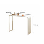 Modern White Metal Long Narrow Bar Table with Storage Shelve for Home