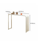 Modern White Metal Long Narrow Bar Table with Storage Shelve for Home