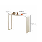 Modern White Metal Long Narrow Bar Table with Storage Shelve for Home