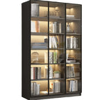 Black Wood Glass Door Storage Standard Display Cabinet