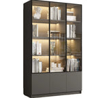 Black Wood Glass Door Storage Standard Display Cabinet