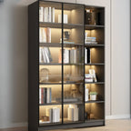 Black Wood Glass Door Storage Standard Display Cabinet