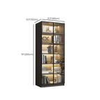 Black Wood Glass Door Storage Standard Display Cabinet