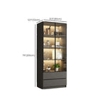 Black Wood Glass Door Storage Standard Display Cabinet