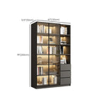 Black Wood Glass Door Storage Standard Display Cabinet