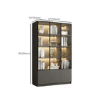Black Wood Glass Door Storage Standard Display Cabinet