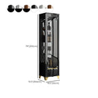 Elegant Black Clear Glass Display Cabinet with Drawers