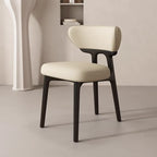 Scandinavian Low Back Upholstered Wood Dining Chair
