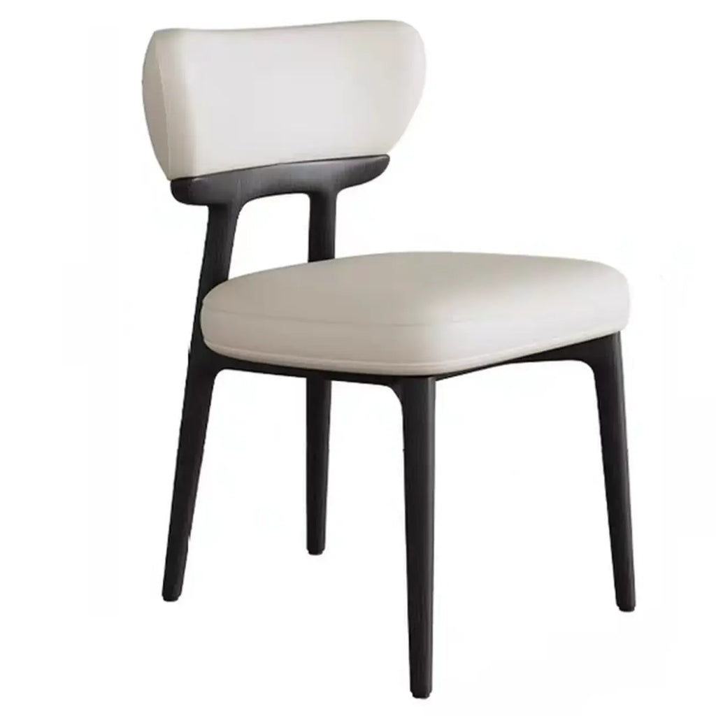Scandinavian Low Back Upholstered Wood Dining Chair