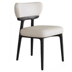 Scandinavian Low Back Upholstered Wood Dining Chair