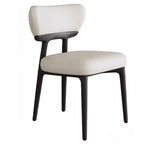 Scandinavian Low Back Upholstered Wood Dining Chair