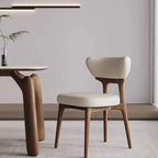Scandinavian Low Back Upholstered Wood Dining Chair