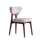Scandinavian Low Back Upholstered Wood Dining Chair
