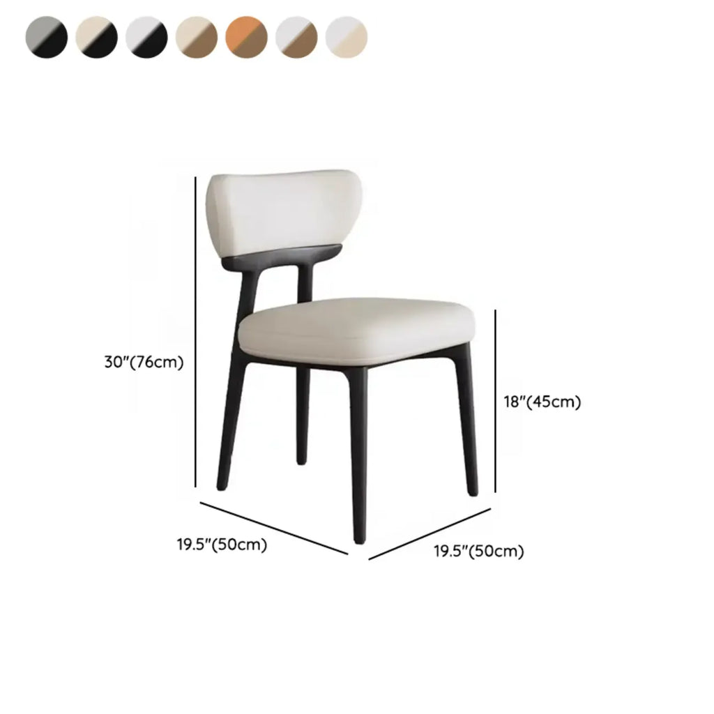 Scandinavian Low Back Upholstered Wood Dining Chair