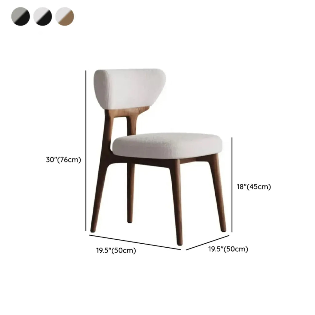 Scandinavian Low Back Upholstered Wood Dining Chair