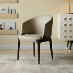 Contemporary Faux Leather Slop Arm Dining Chair