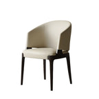Contemporary Faux Leather Slop Arm Dining Chair