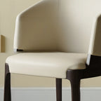 Contemporary Faux Leather Slop Arm Dining Chair