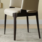 Contemporary Faux Leather Slop Arm Dining Chair