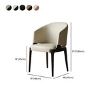 Contemporary Faux Leather Slop Arm Dining Chair