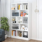 Durable 5-Tier Wooden Bookshelf with Cabinet for Home